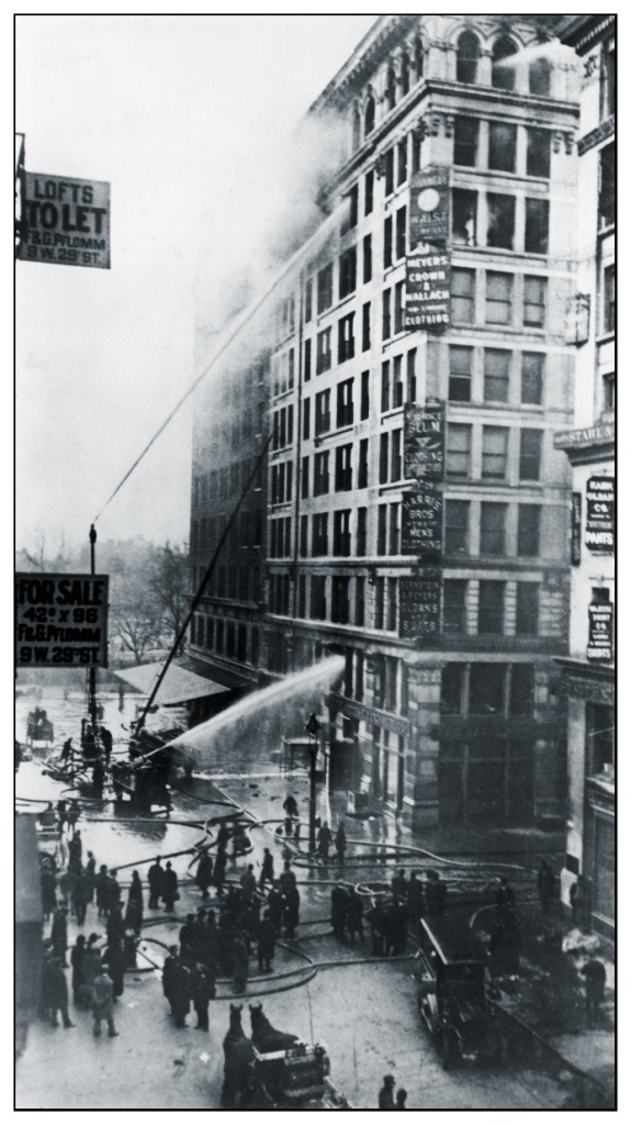 Firefighters at the Triangle Shirtwaist Factory fire, March 25, 1911.